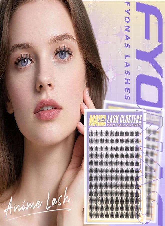 Fyonas Manga Lash Clusters Fairy Cluster Eyelashes D Curl 10-16mm Spiky Anime Cluster Eyelash Extensions Natural Look 120Pcs Wispy Individual Lashes with Invisible Band for Beginners (Anime) - Image 5